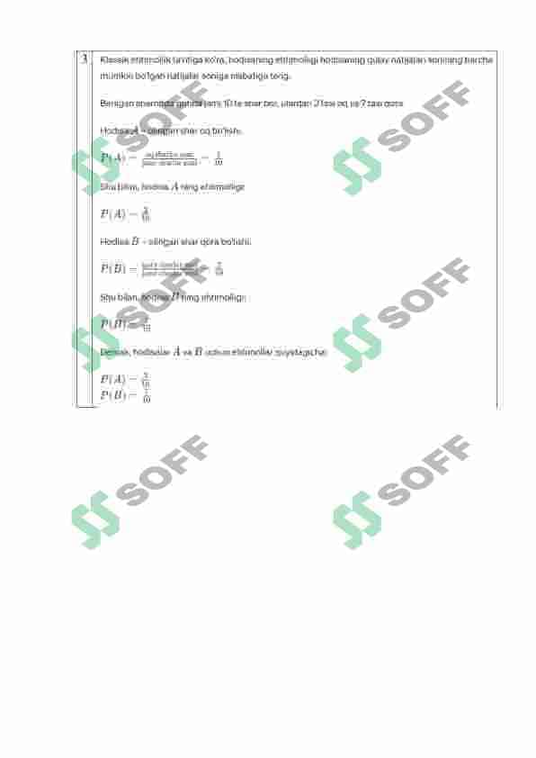 Sirtqi ta’lim yo’nalishi talabalarining 2-kurs, 4-semestri uchun OLIY MATEMATIKA fanidan TOPSHIRIQLAR TO’PLAMI-4 yechimi 3