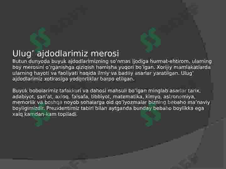 O`zbekistonda mustaqillik yillarida buyuk allomalarning ilmiy adabiy merosiga e`tibor 3
