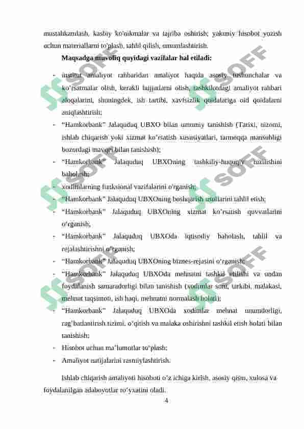 Bitiruv oldi malakaviy amaliyot hisoboti Hamkorbank 4