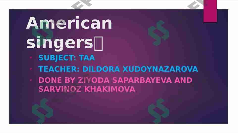 American singers 1