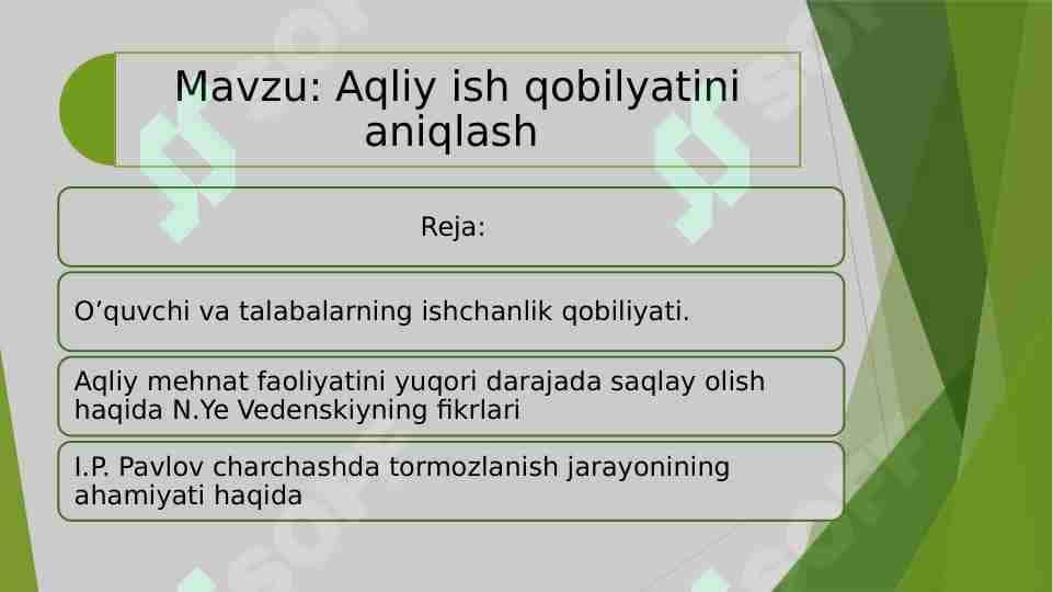 Aqliy ish qobilyatini aniqlash 1