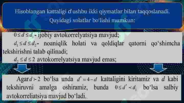 Asimptotik testlar. Darbin-Uotson testi 4