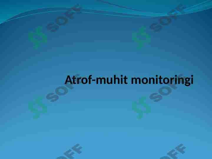 Atrof-muhit monitoringi