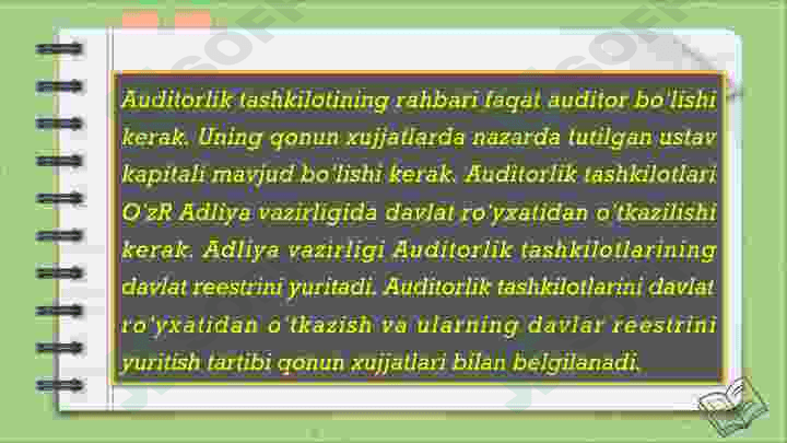 Auditorlik tashkilotlari va  auditorlarning mustaqilligi 4
