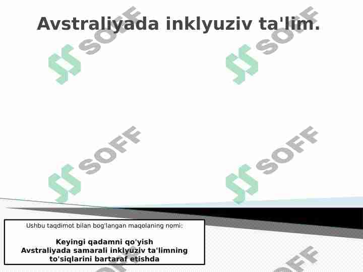 Avstraliyada inklyuziv ta'lim. 1