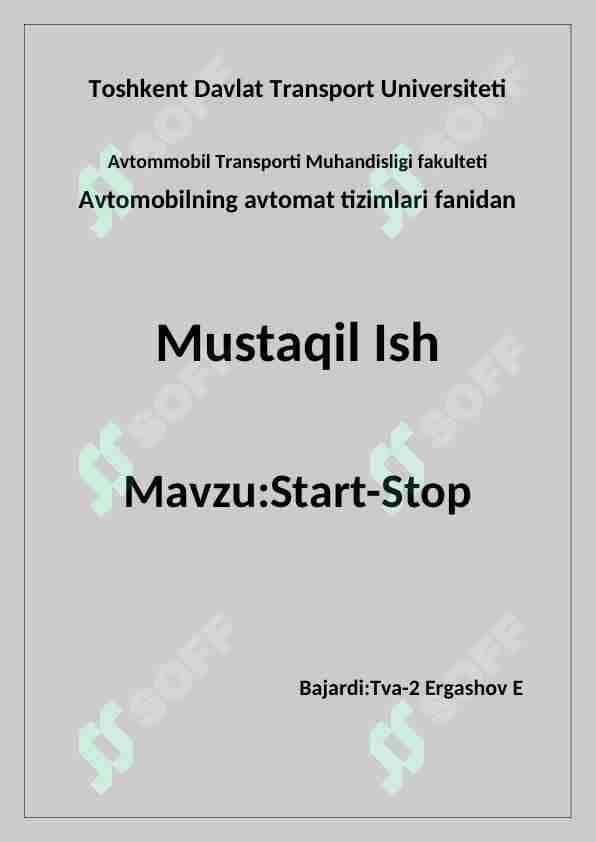Start-Stop haqida 1
