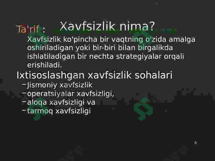Axborot tizimlari 6