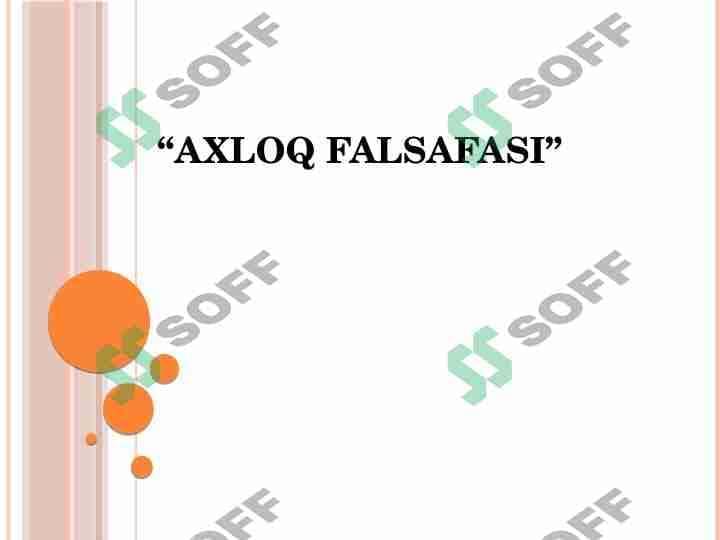 Axloq falsafasi 1