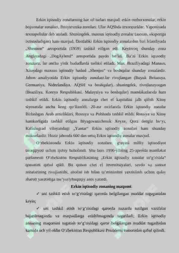 Erkin iqtisodiy iqtisodiy zonalar va kichik sanoat zonalarida ishlab chiqarishni tashkil etish istiqbollari 6
