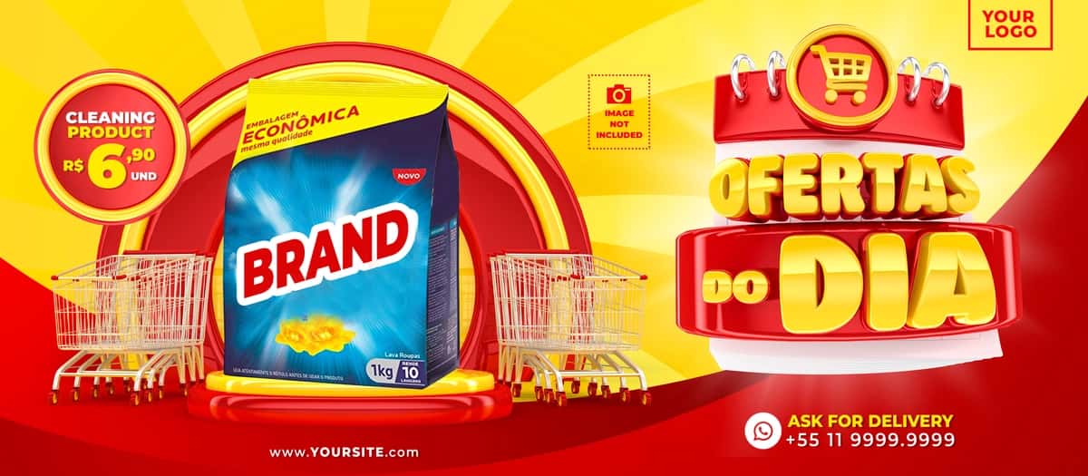 Marketing kampaniyasi brazil shablon dizayn 3d render | Marketing campaign brazil template design 3d render 1