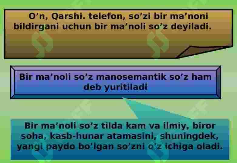 BIR MA’NOLI VA KO’P MA’NOLI SO’ZLAR 4