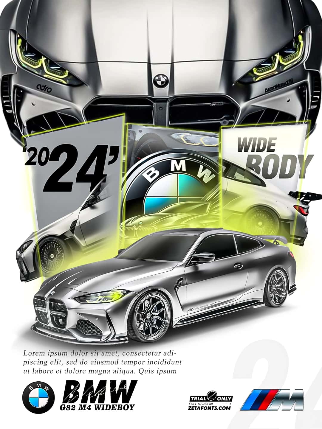 BMW M4 uchun qilingan poster dizayni 1