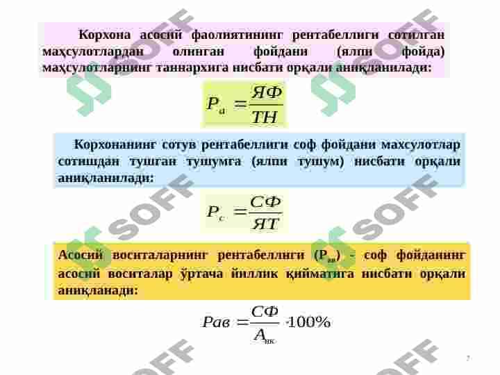 BIZNES FAOLIYATI SUBYEKTLARINING MOLIYAVIY FAOLIYATI TAHLILI 7