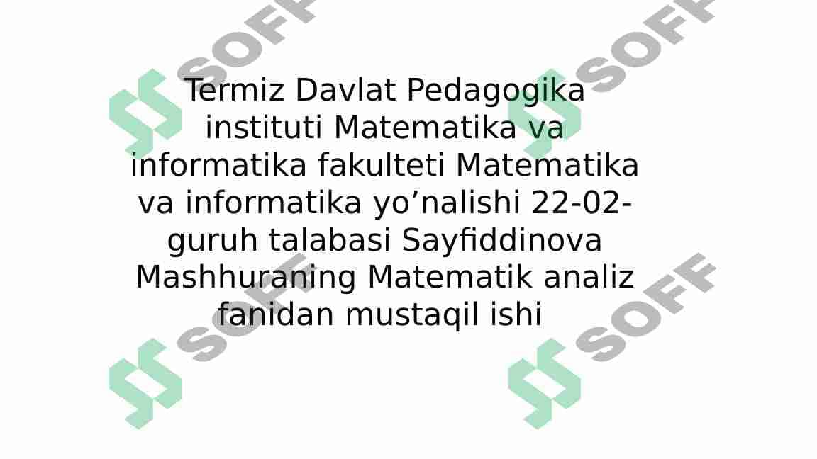 Birinchi turdagi integrallar