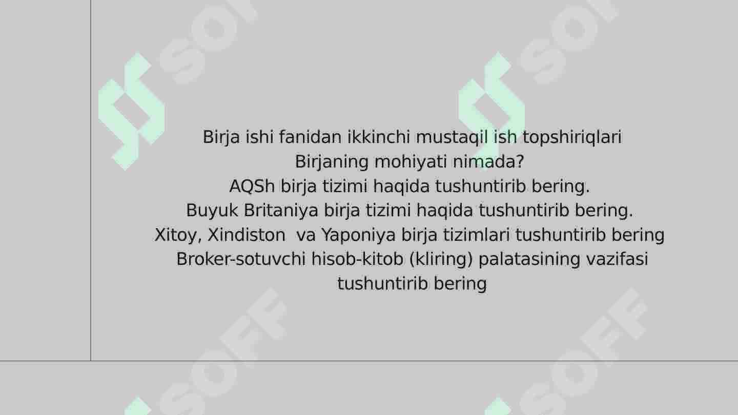 Birja ishi 2