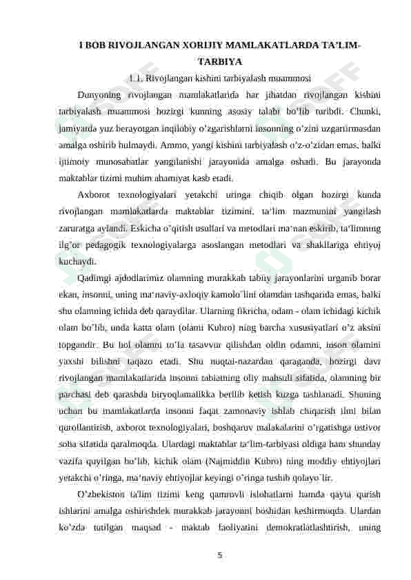 BOLA TARBIYASIDA XORIJIY MAMLAKATLAR TAJRIBASIDAN FOYDALANISHNING METODIK IMKONIYATLARI 5