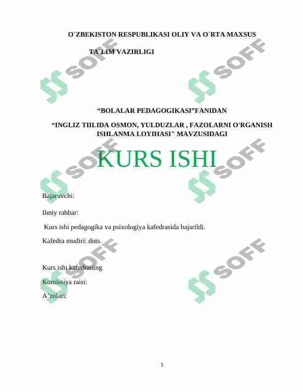 ingliz tilida osmon,yulduzlar fazolarni o'rganish ishlanma loyihasi 1