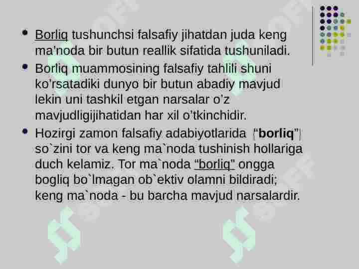 Borliq falsafasi 3