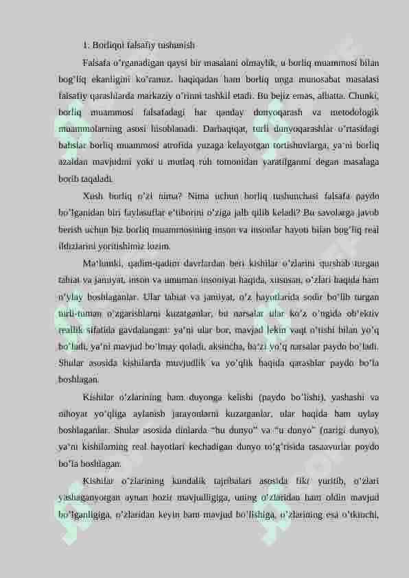 Borliq falsafasi 2