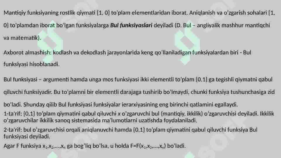 bul algebrasi 3