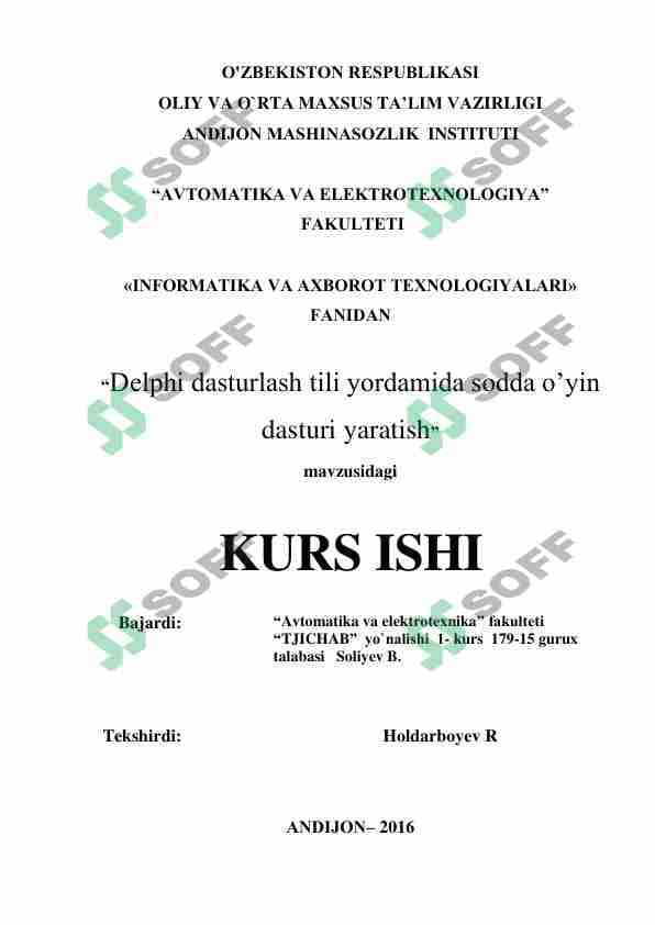 Delphi dasturlash tili 1