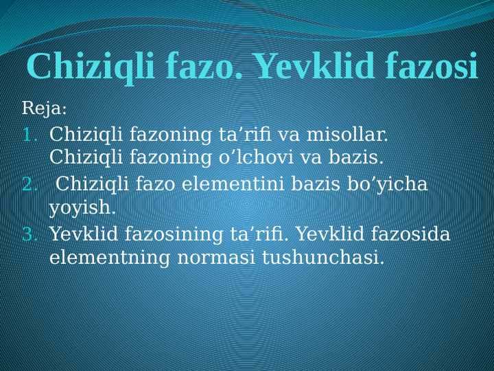 CHIZIQLI FAZO 1