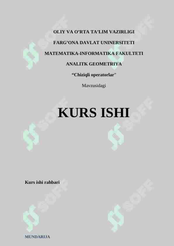 Chiziqli operatorlar 1