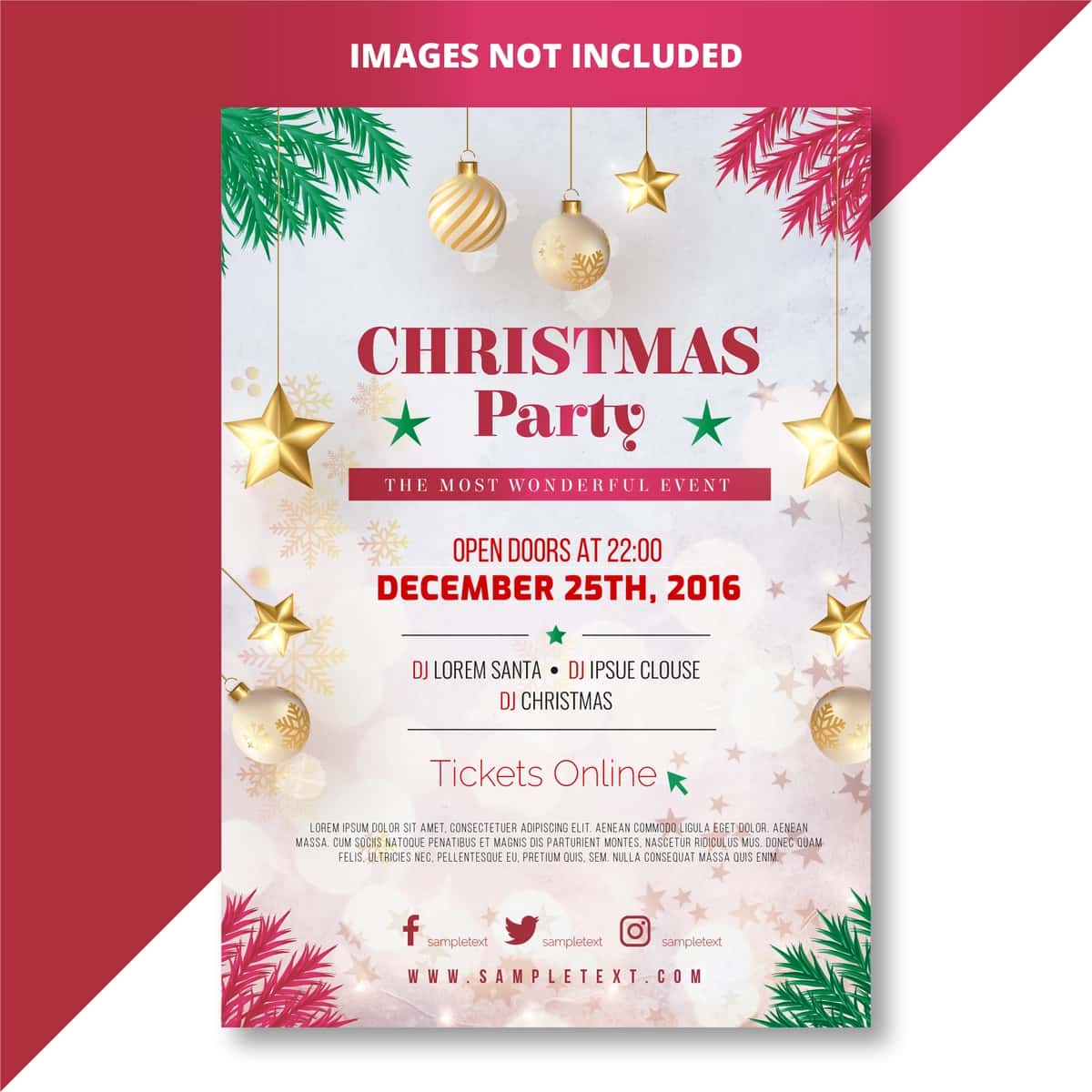 Rojdestvo bayrami uchun vektor plakat shabloni | Vector christmas party poster template 1