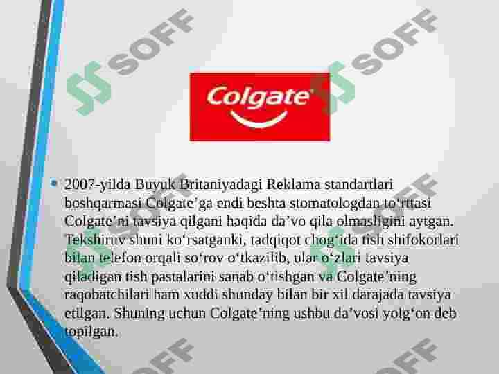 Colgate kompaniyasi 5