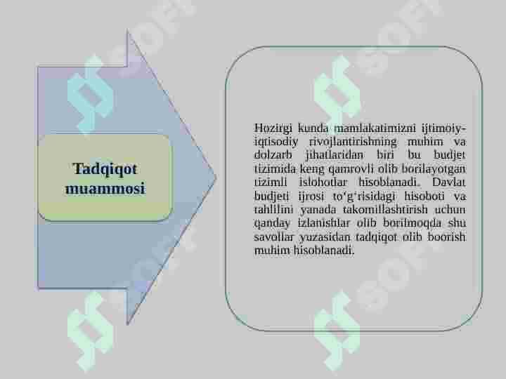 DAVLAT BUDJETI IJROSI TO‘G‘RISIDAGI HISOBOT TAHLILINI TASHKIL ETISH 7