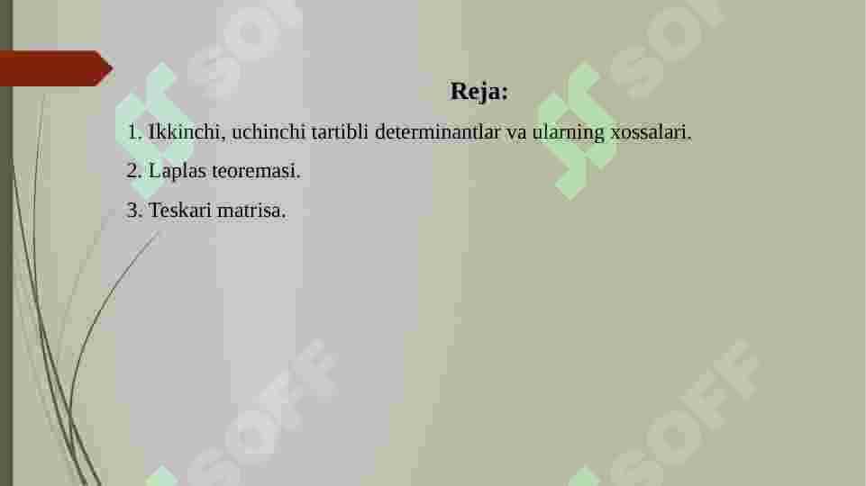 Determinantlar 2