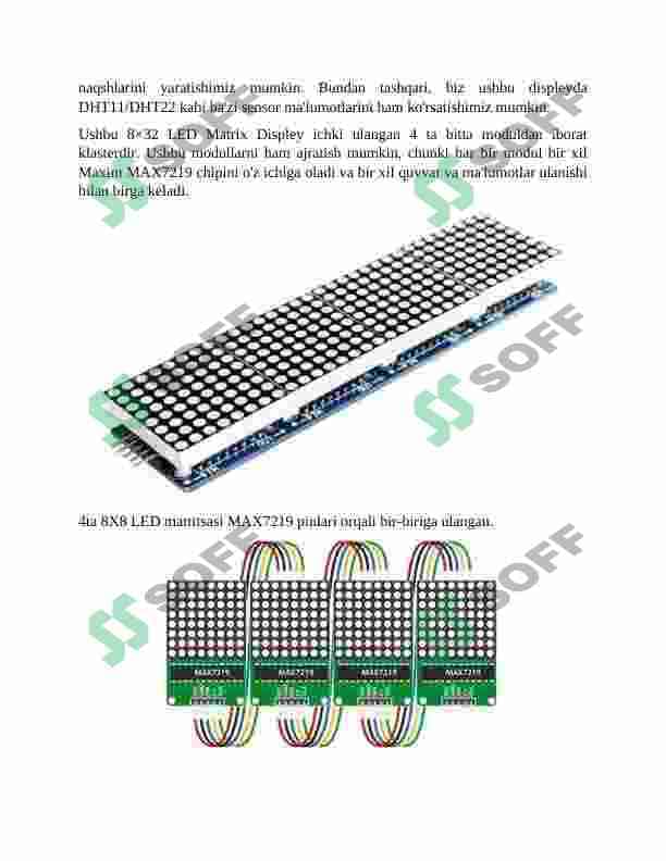 DS18B20 termo sensori va 8x32 matrtsali led displey orqali Termo datchik 4