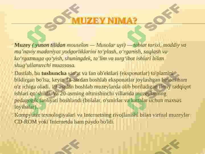 DUNYO MUZEYLARI 3