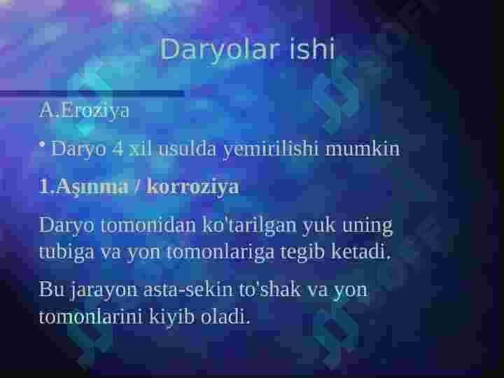 Daryolar ishi 2