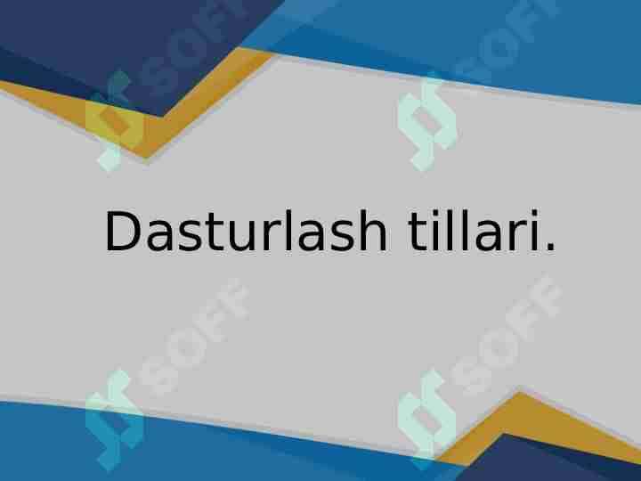 Dasturlash tillari