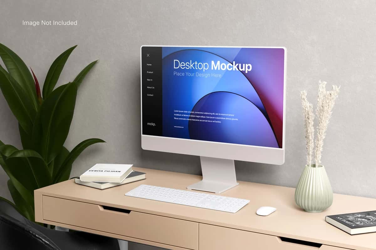 Kompyuter ish stoli ekrani jadval maketi | Computer desktop screen table mockup 1