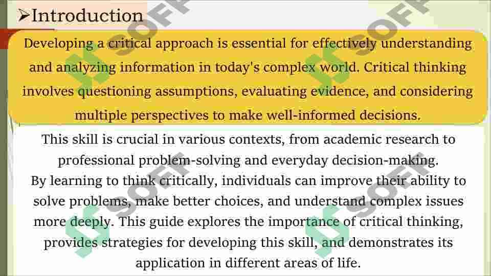 Developing a critical approach 3