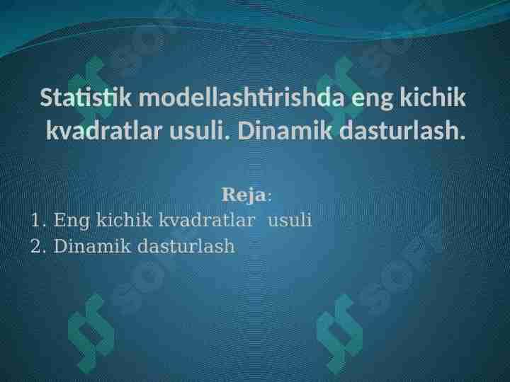 Dinamik dasturlash 1