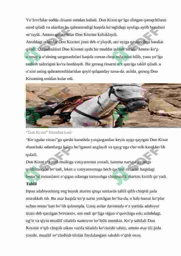,,Donkixot’’  asari  haqida 3