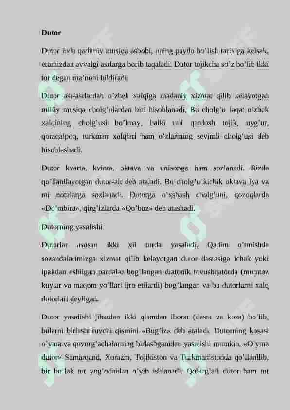 Dutor haqida 2