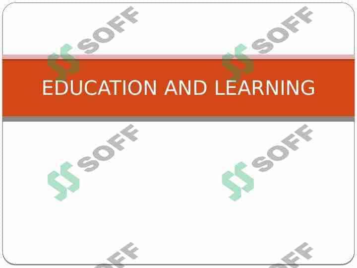 Education and learning