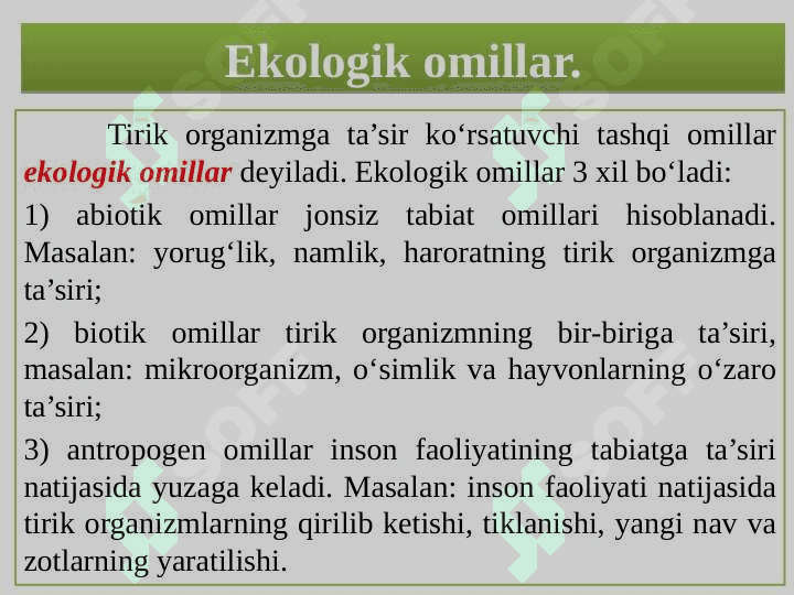 Ekologik omillar 4