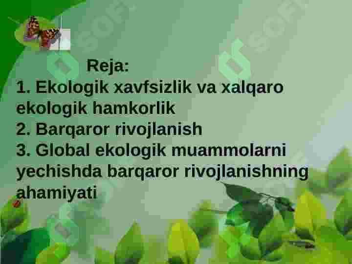 Ekologik xavfsizlik va barqaror rivojlanish 2