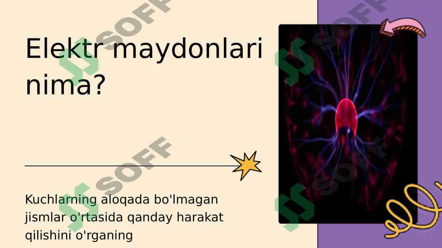 Elektr maydonlari nima? 1