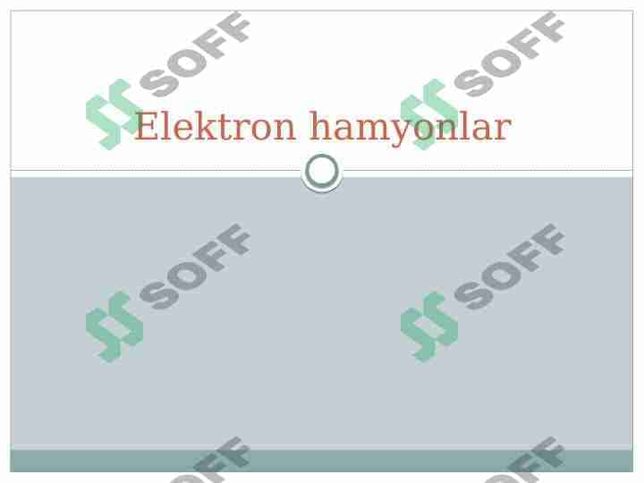 Elektron hamyonlar 1