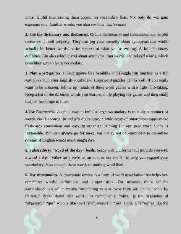 Problems, forms and methods of enriching vocabulary 6