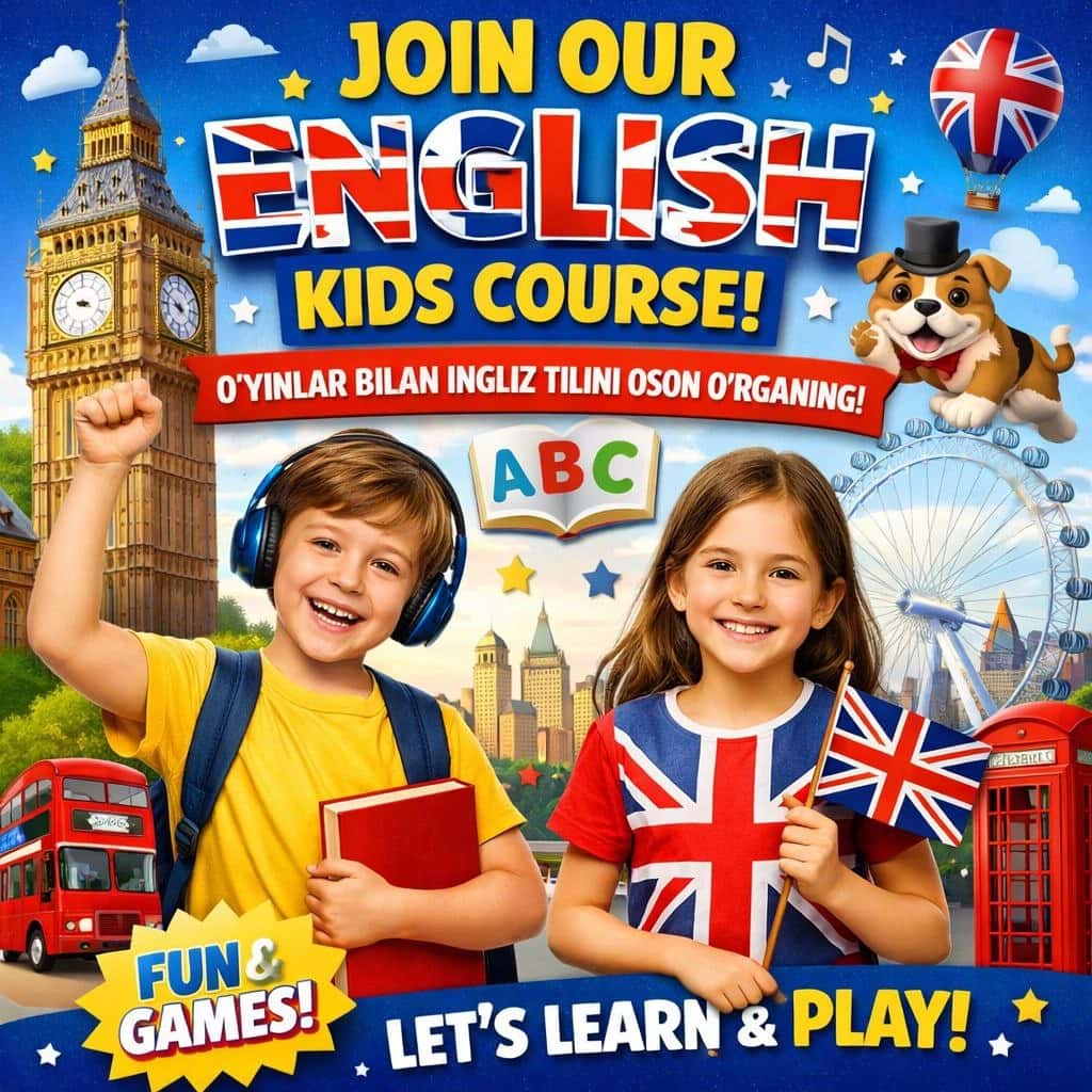 English kurs telegram post dizayn 1