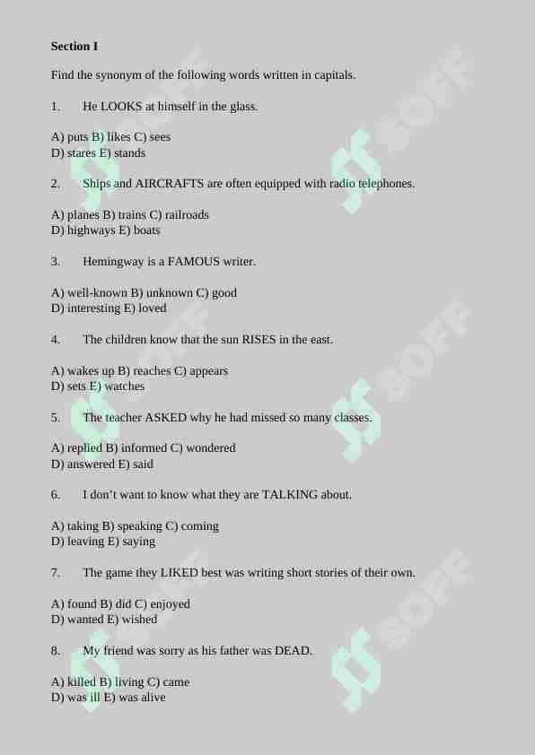 english 5000 test 1