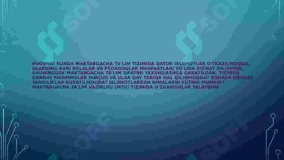 Maktabgacha ta'lim sohasida muammo va yechimlar 3