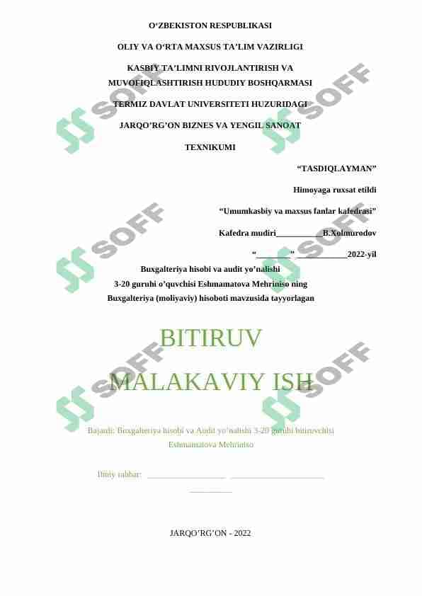 Buxgalteriya (moliyaviy) hisoboti 1